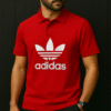 Adidas Red Classic Logo T-Shirt – Unisex