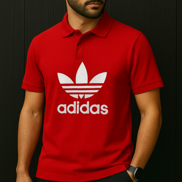 Adidas Red Classic Logo T-Shirt – Unisex