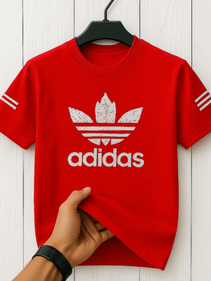 Adidas Red Classic Logo T-Shirt – Unisex