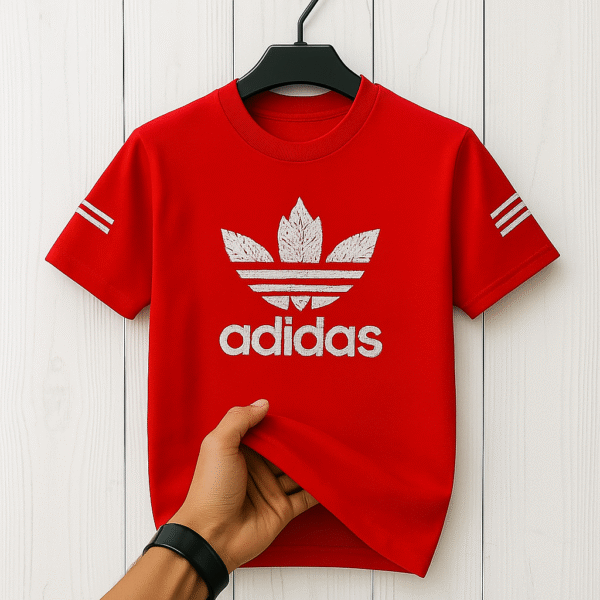 Adidas Red Classic Logo T-Shirt – Unisex